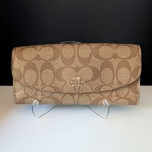 GUC Coach Signature Canvas Long Wallet